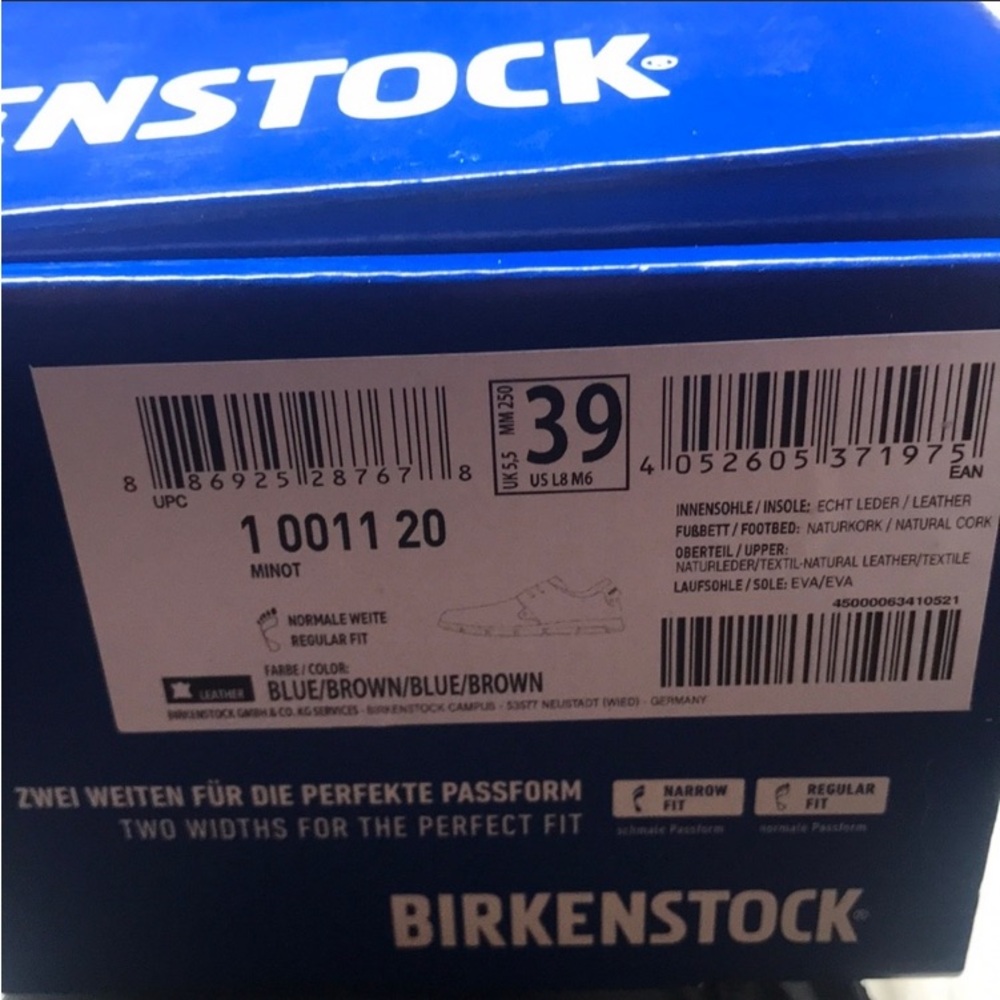 NIB Birkenstock Minot size 8 box says regular but they are narrow. Discontinued